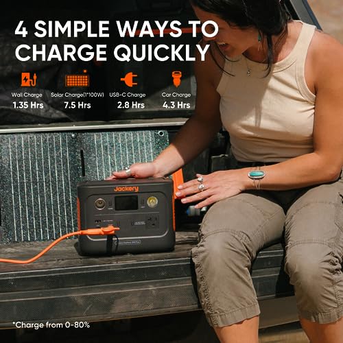 Jackery Solar Generator 300 Plus Portable Power Station, 288Wh Backup LiFePO4 Battery, 300W AC Outlet for RV, Outdoors, Camping, Traveling, and Emergencies