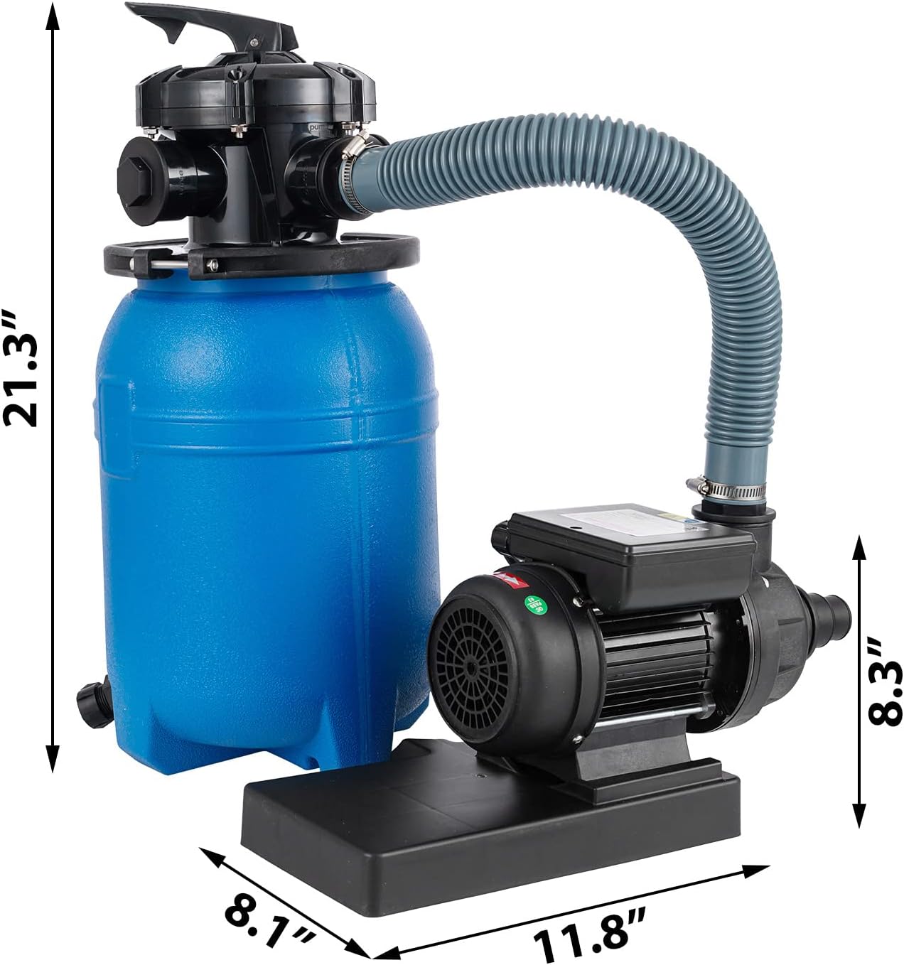 10" Sand Filter 1/3HP Pool Pump,2640 GPH High-Flow,Sand Filter Pump for Above Ground Pool,for Pools Up to 10000 Gallons