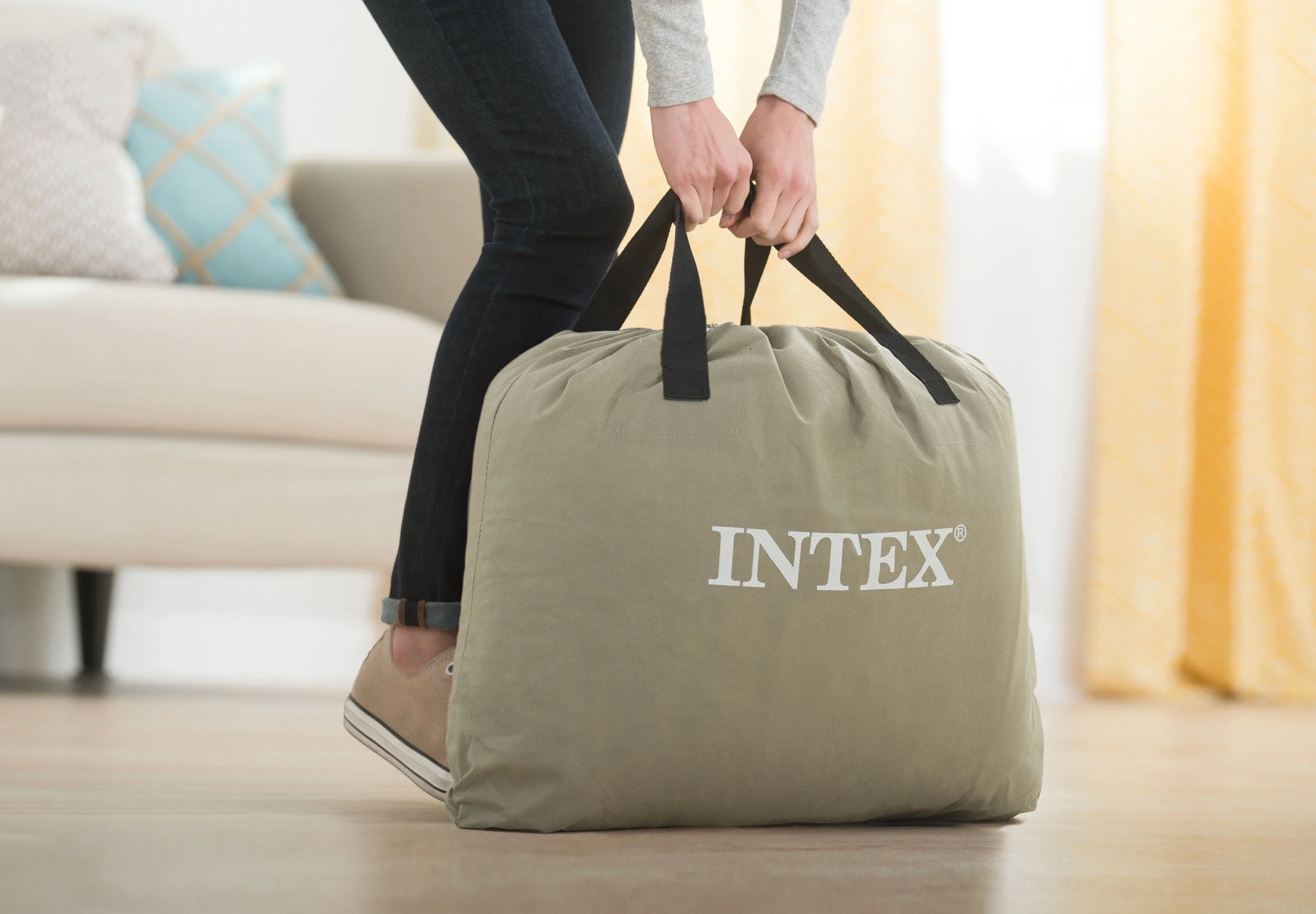 Intex 24 Dream Lux Pillow Top Dura-Beam Airbed Mattress with Internal Pump - Full