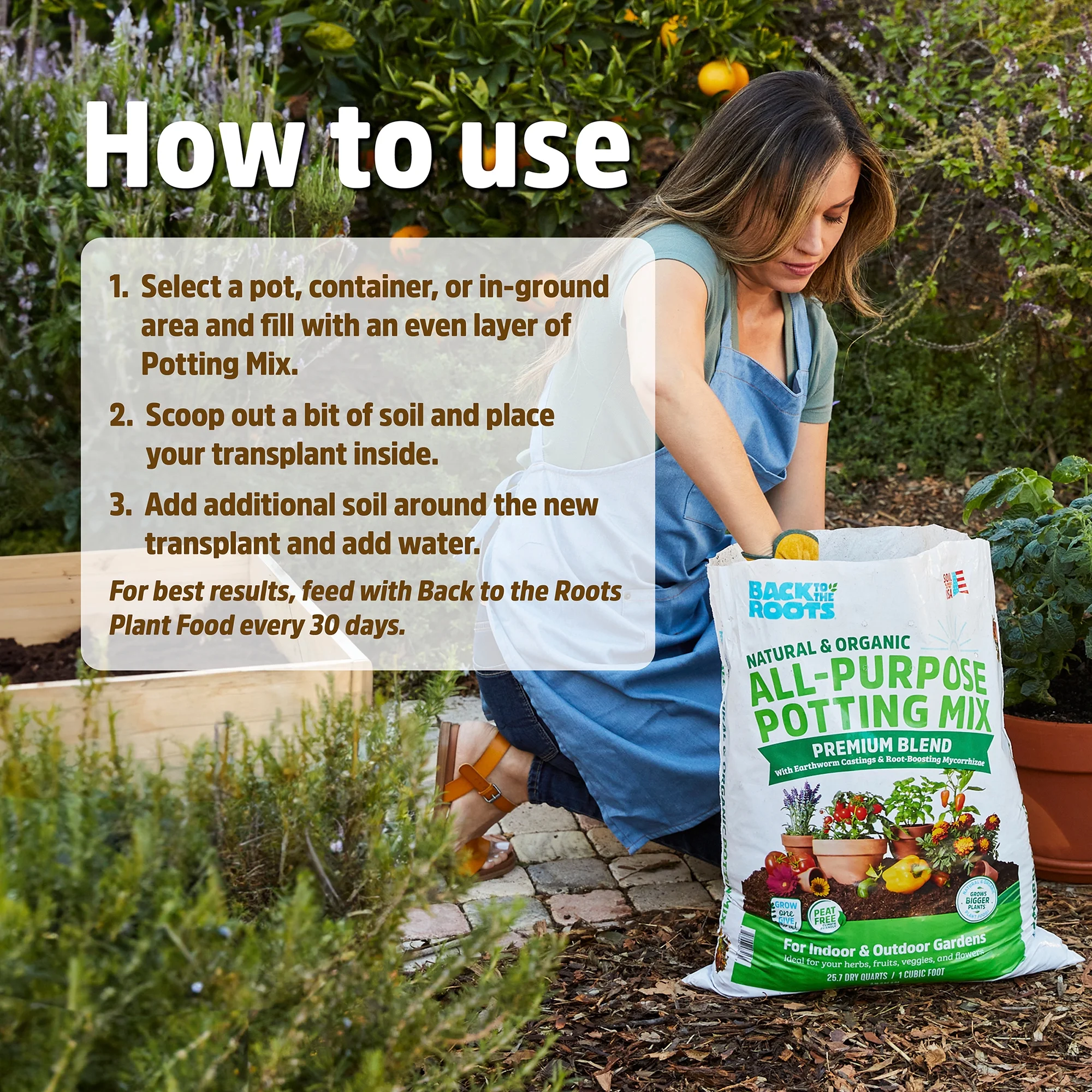 Back to the Roots Organic Potting Mix Pallet, 60 1 Cu. ft. Bags, 1900lb