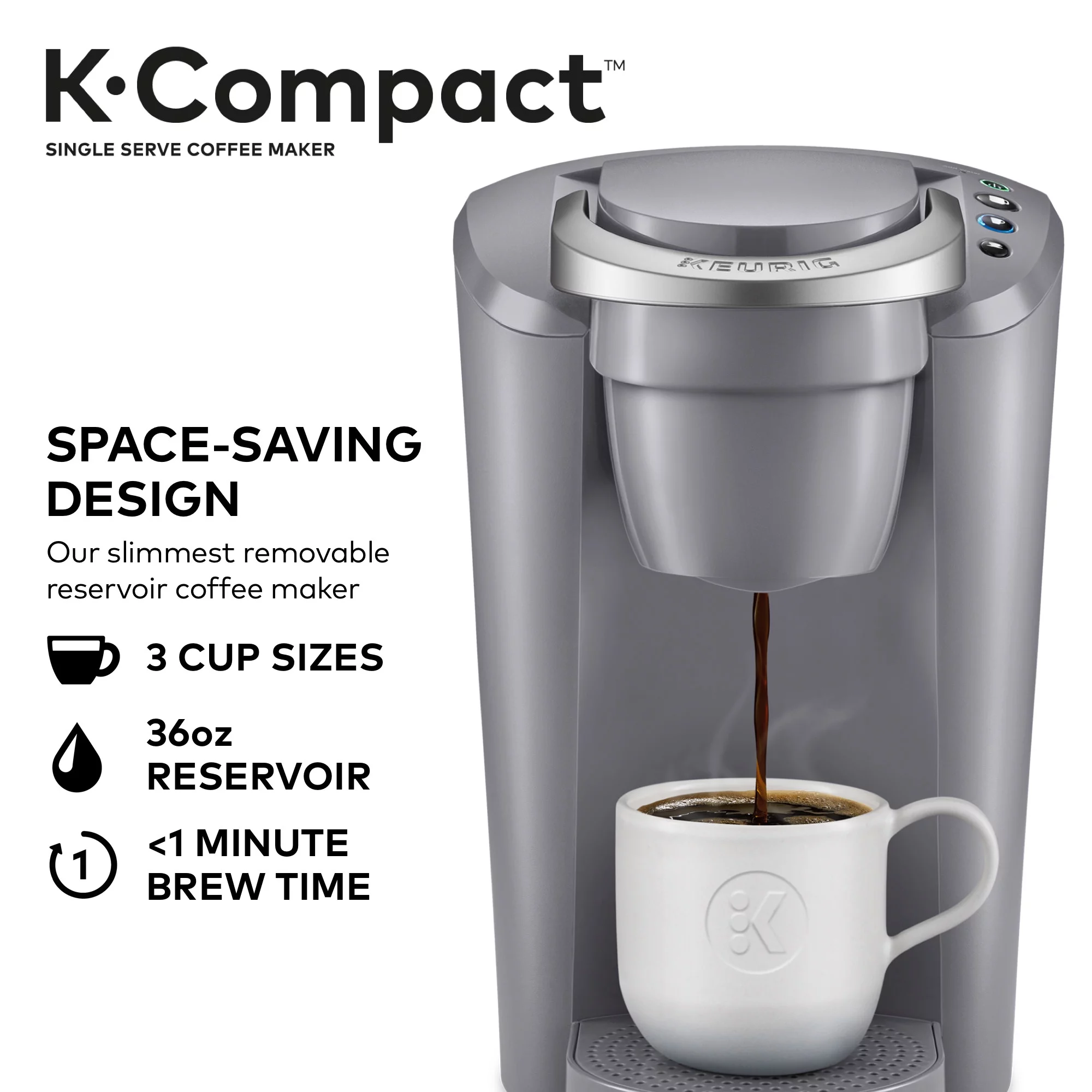 Keurig K-Compact Single-Serve K-Cup Pod Coffee Maker, Turquoise