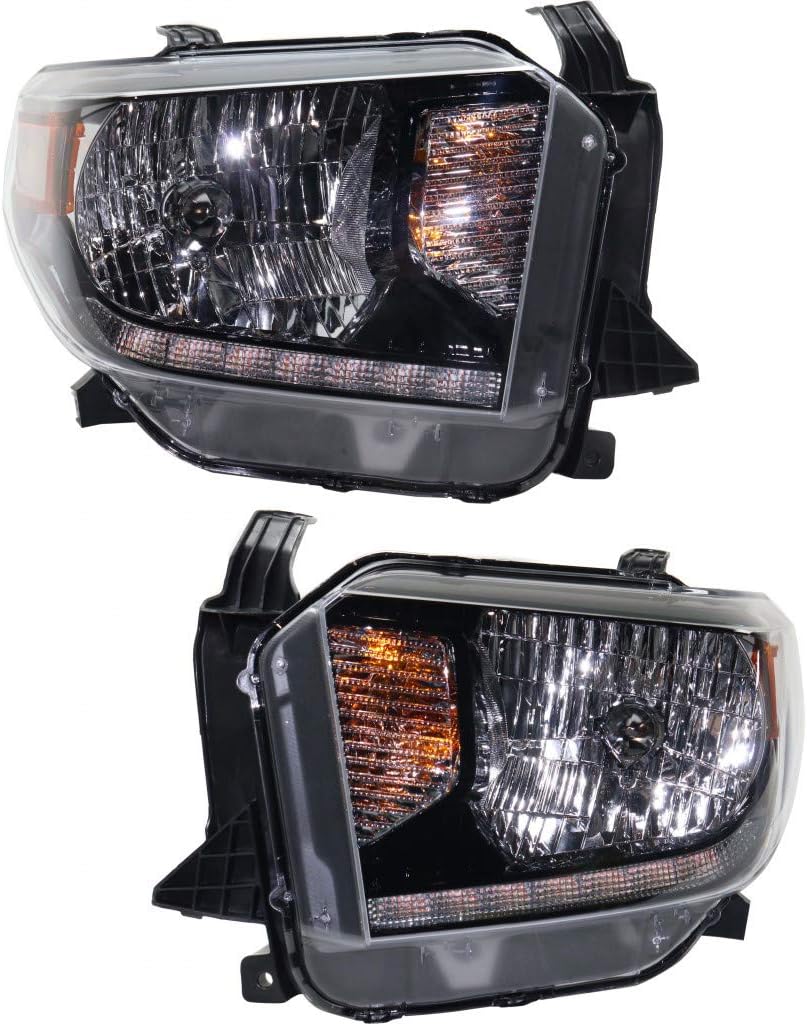 For Toyota Tundra Headlight Assembly 2018 2019 Driver and Passenger Side Pair/Set | Halogen | TO2502260 +TO2503260 | 811500C130 + 811100C130
