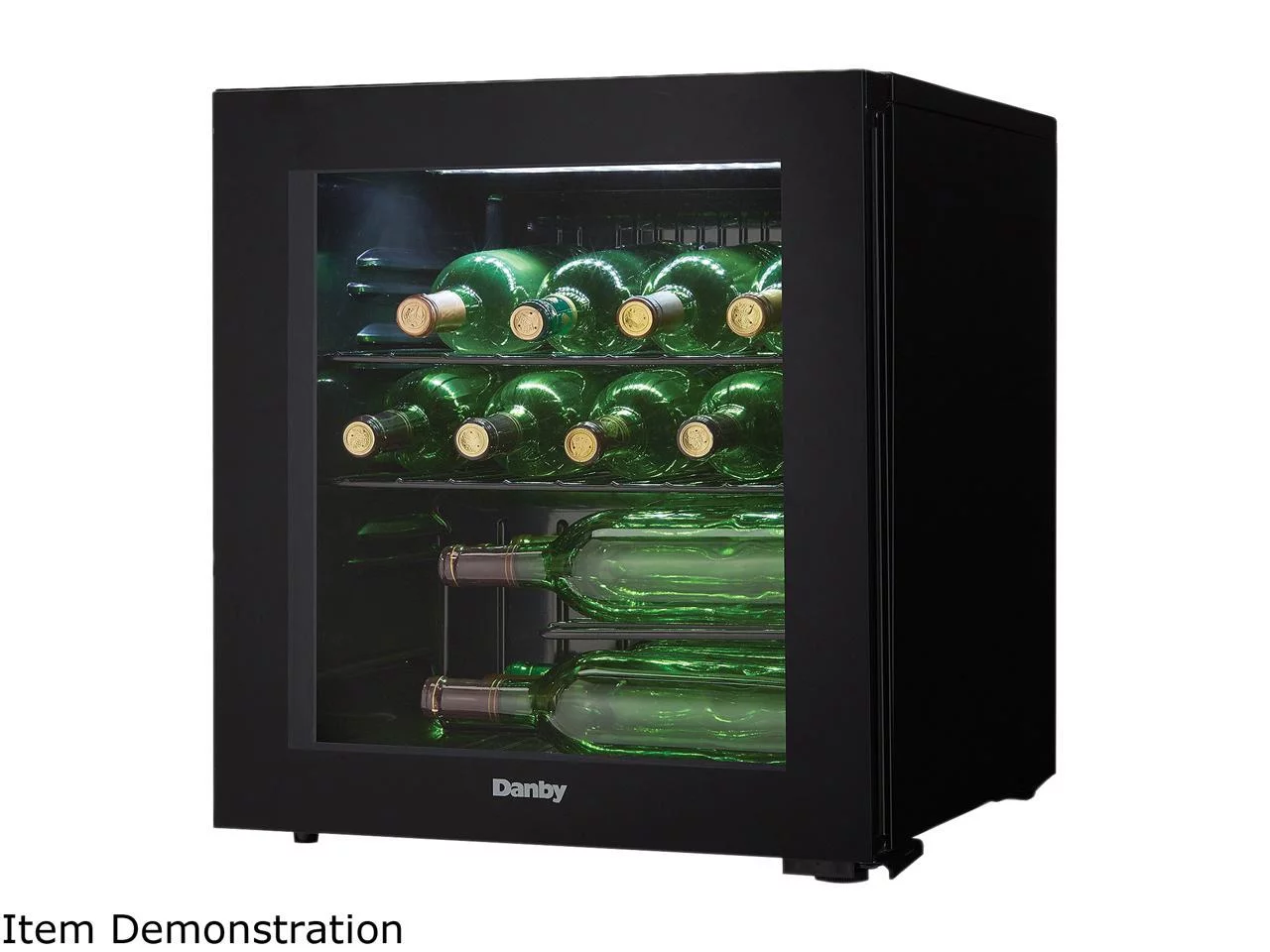 Danby DWC018A1BDB 1.8 Cu. Ft. /16 Bottle Free-Standing Counter-top Design Wine Cooler for Red or White Wine, in Black