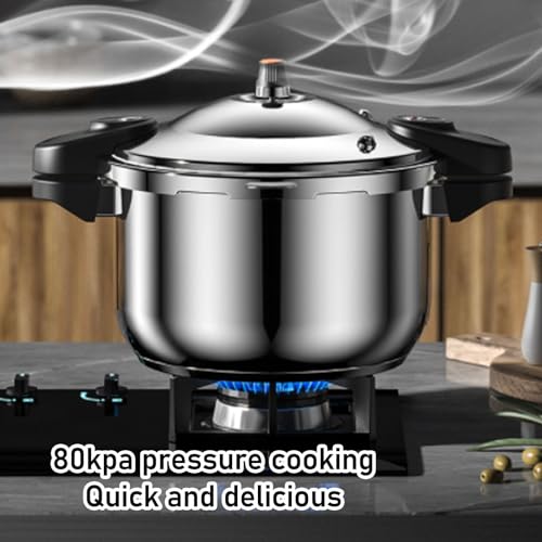 Stainless Steel Pressure Cooker, 10L/12L/16L Stovetop Pressure Canner with Easy Lock Lid, Fast Cooking Canning Pot Compatible with Gas & Induction Cookware, Electric Stoves