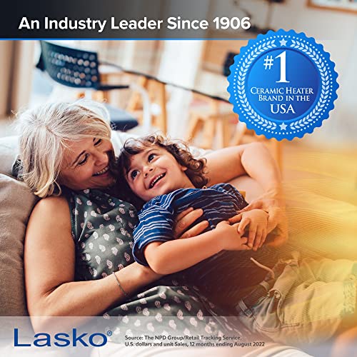 Lasko FHV820 Oscillating All Season High Velocity Hybrid Fan and Space Heater in One with Remote Control, Timer, and Thermostat for Year Round Indoor Home Use