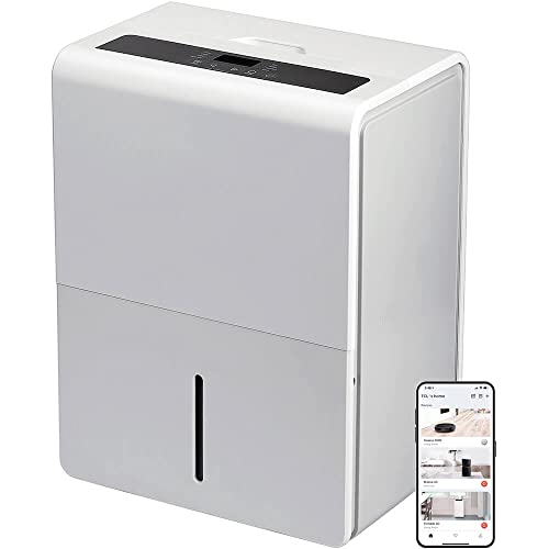 Tcl Dehumidifier 50 Pint Smart Dehumidifier With Uv-C Washable Filter H50D27W Dehumidifier