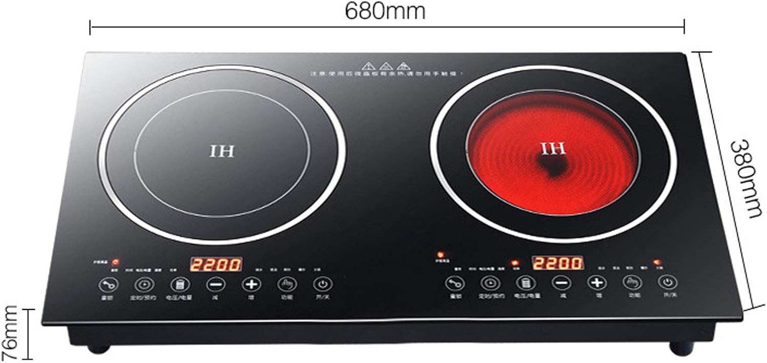 Induction, 110v 2-Burner Induction Cooking Portable Induction Dual Burner Design Built-In and Countertop Electric Cooktops Touch Buttons Multiple Cooking Functions Easy to Operate