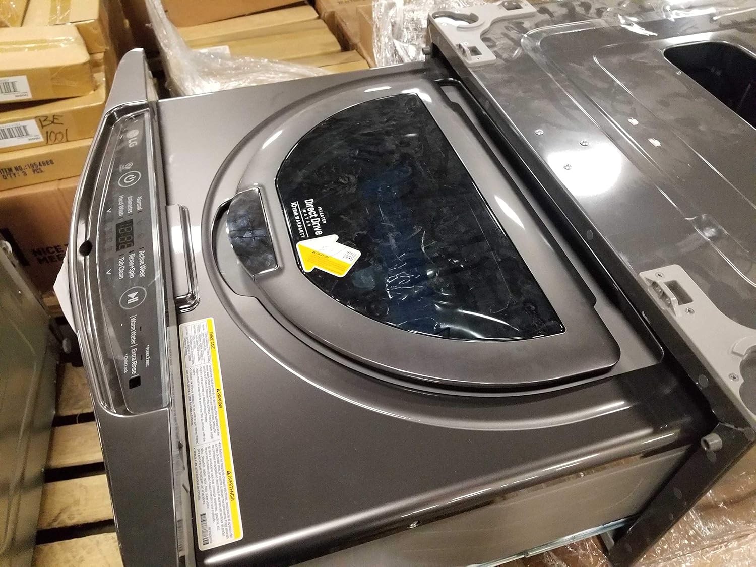 LG 1.0 Cu. Ft. Black Stainless Steel SideKick Pedestal Washer