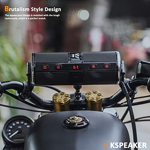 Motorcycle Speakers Bluetooth Waterproof Radio Audio System Built-in Amplifier, Great for ATV, Scooter Bike,12 Volt Vehicle,3 Inch Metal Mp3 Player, K2ch