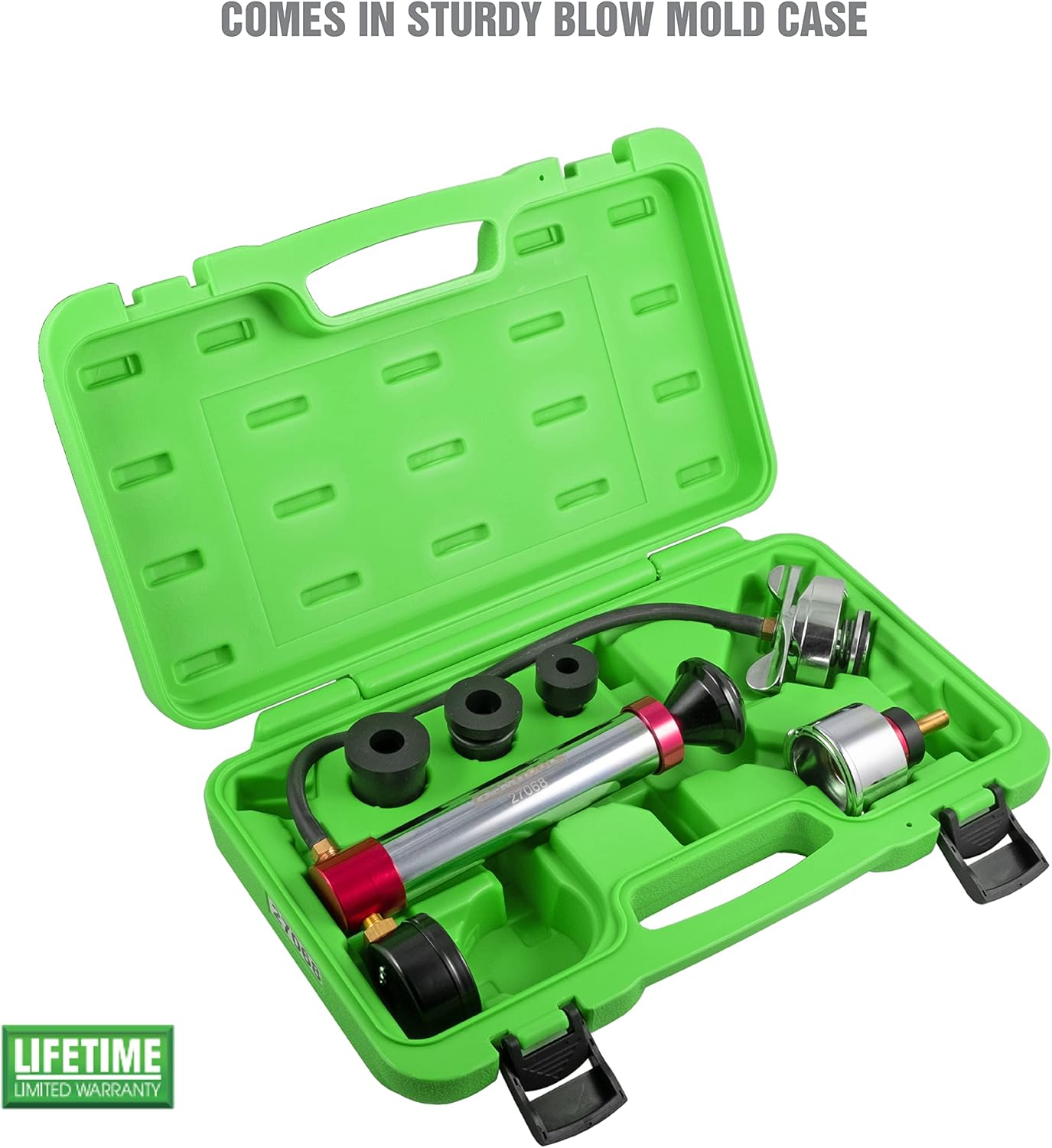 OEMTOOLS 27068 Universal Cooling System Pressure Test Kit, 1 Pack, Full Kit