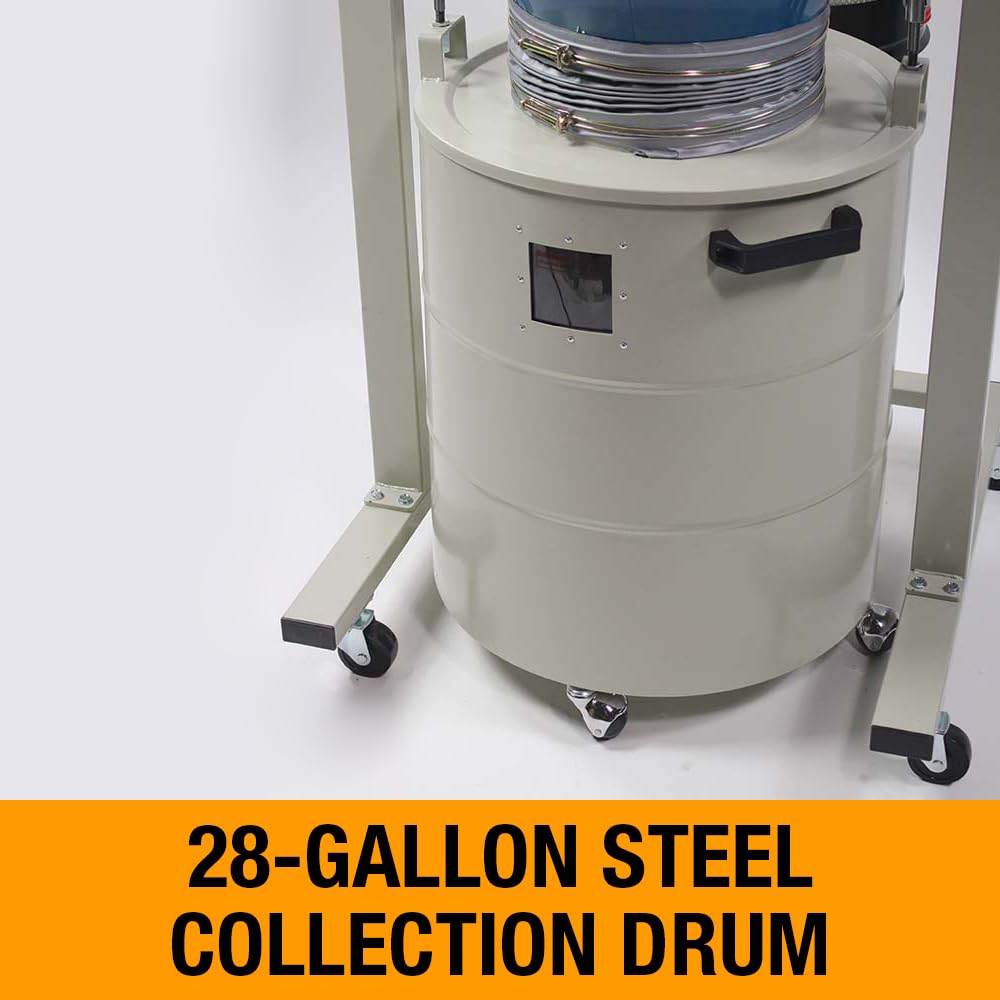 Baileigh 2-HP Cyclone Dust Collector, 220V 1PH, 1,450 CFM, 1-Micron (DC-1450C)