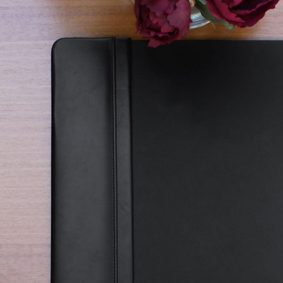 Dacasso Classic Leather Side Rail Desk pad, 34 x 20, Black