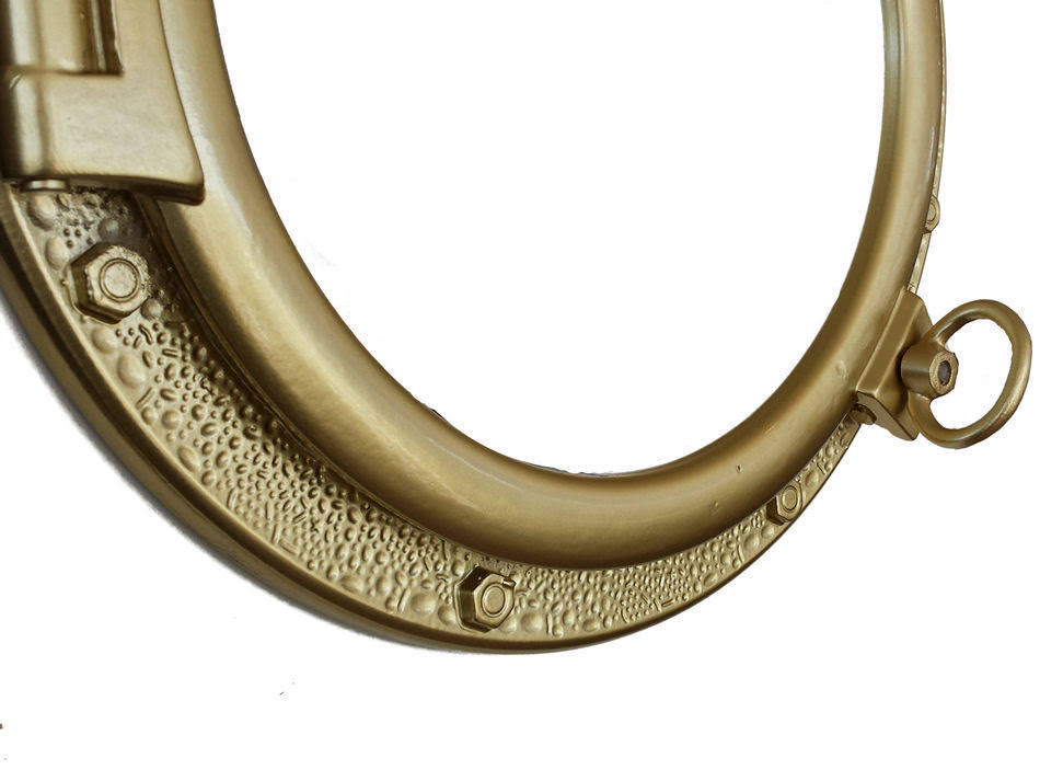 Hampton Nautical Gold Finish Decorative Ship Porthole Window 20x22
