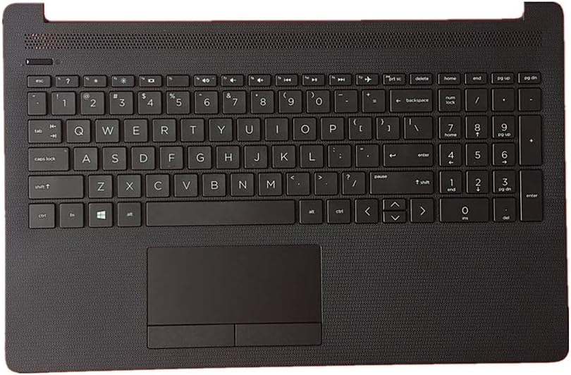 Replacement for HP 15-DA 15-DB 15-DR 15-DA0053WM 15-DA0012DX 15-DA0073WM Trackpad AHS US 15.6 Laptop Upper Case Palmrest Keyboard Touchpad Assembly Part L20387-001 AP29M000400 Black