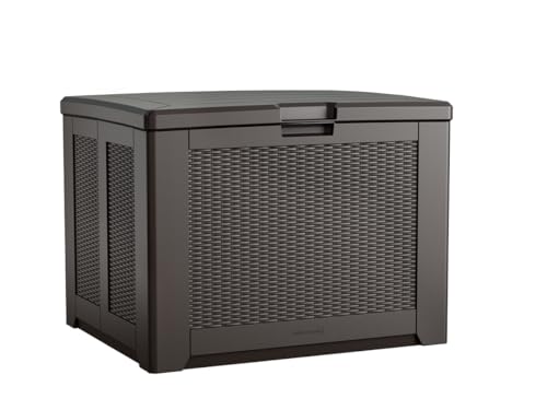 Rubbermaid Extra Large Resin Outdoor Storage Deck Box (134 Gal), Weather Resistant, Gray, Deck Organization for Home/Backyard/Pool Chemicals/Toys/Garden Tools/Porch/Patio Cushions