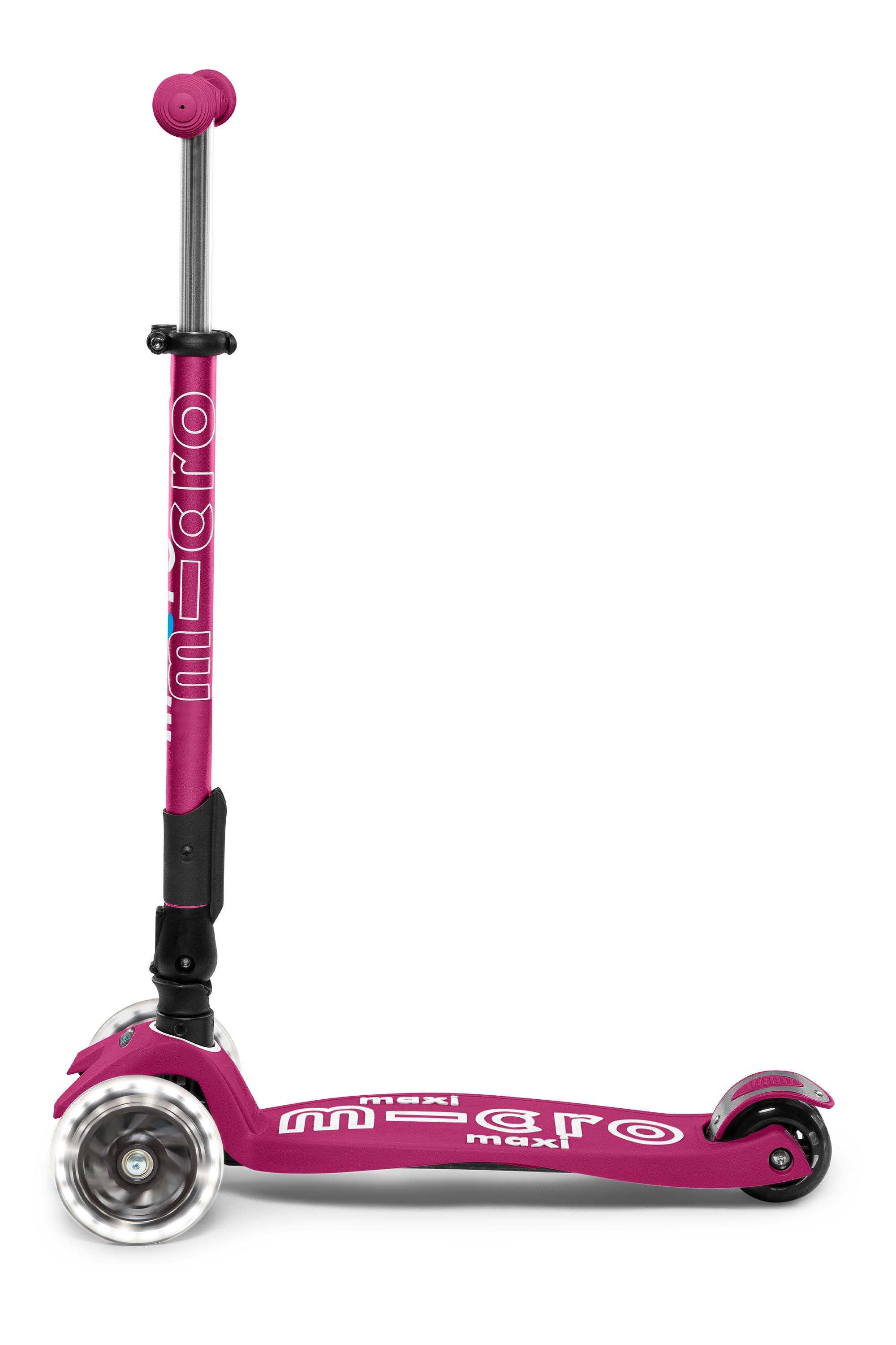 Micro Kickboard Scooter Maxi Deluxe Foldable LED Petrol Green