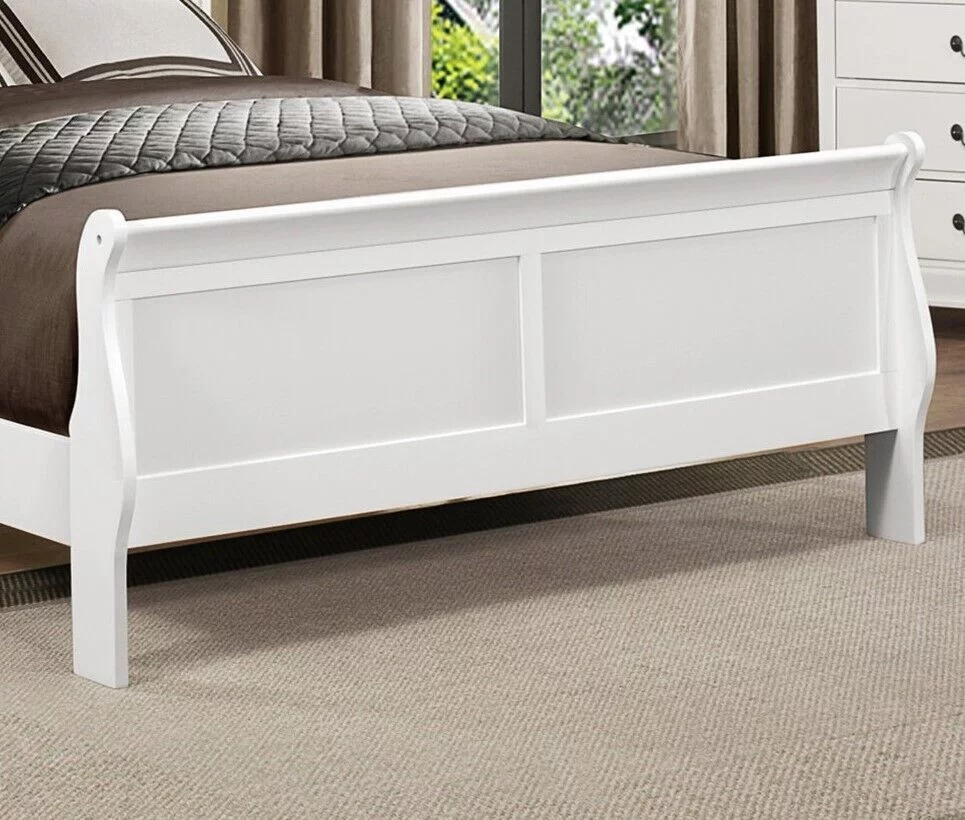 Classic Louis Philippe Style Bedroom 4pc Set Full Bed Nightstand Dresser Mirror Traditional White Finish Furniture