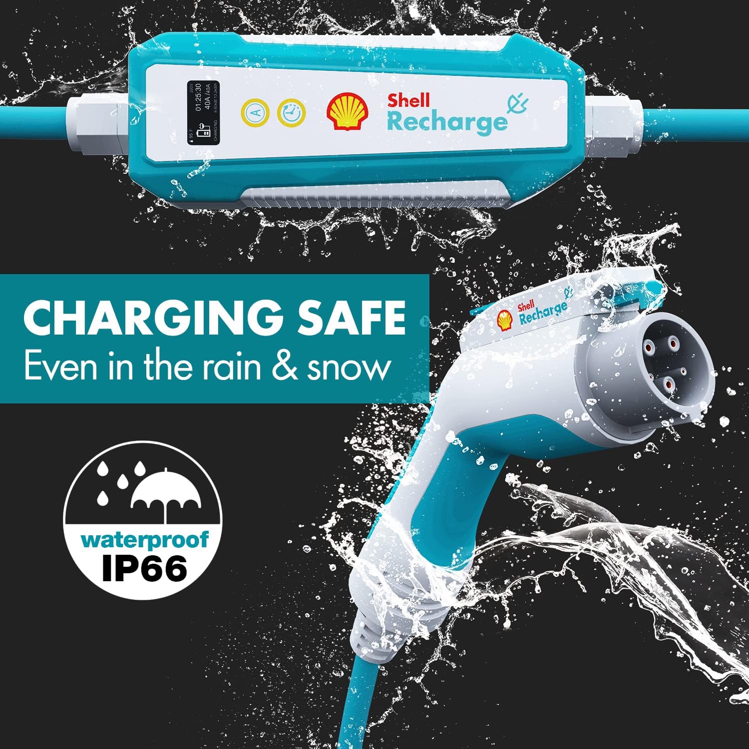 SHELL Electric Vehicle Charger Level 2 40 Amp Fast Charging EV Charger 240V UL EV Home Charge Station with 30ft Cable Electric Car Charging Adapter with NEMA 14-50R Plug Compatible with SAE J1772 EVs