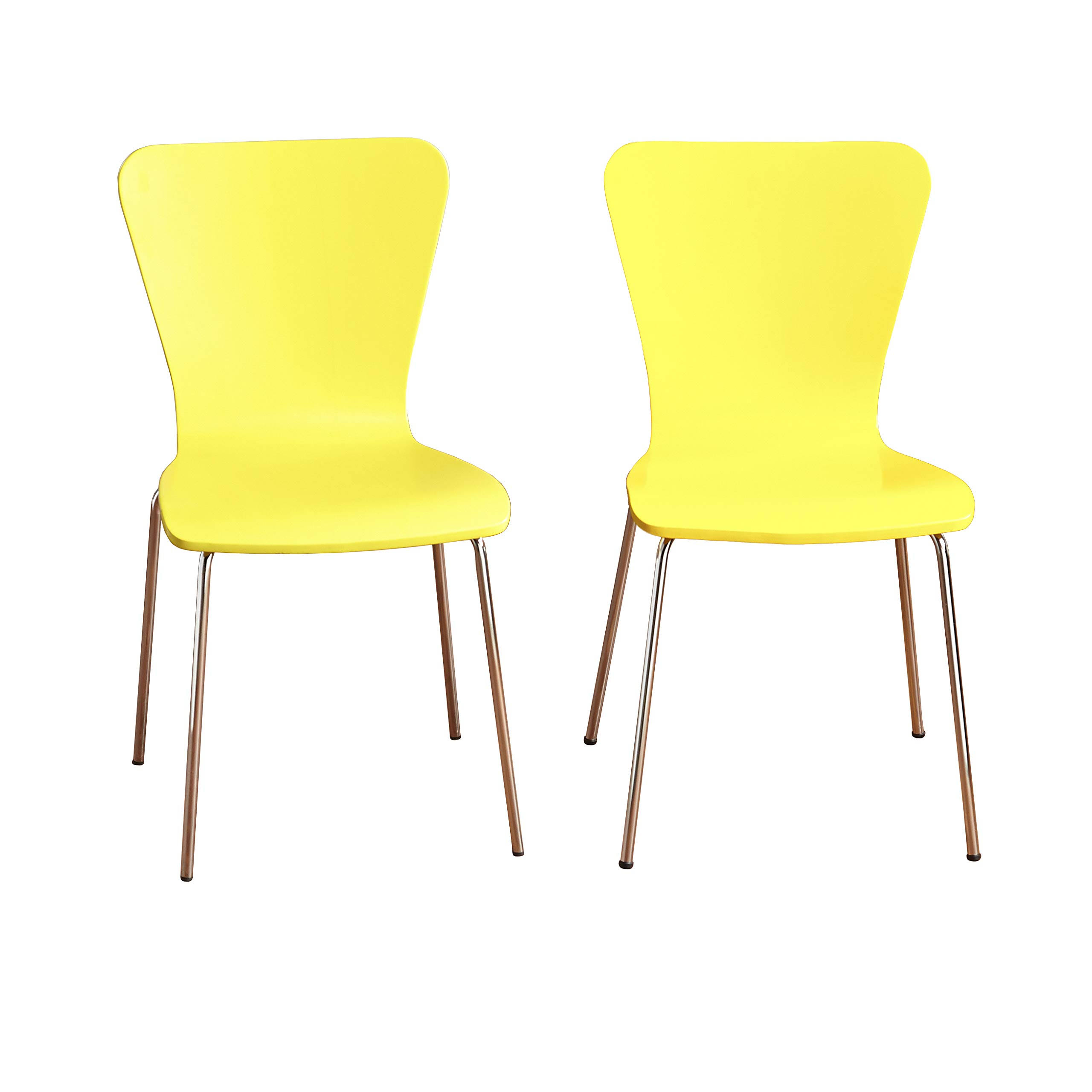 Pisa Bentwood Chair, Set of 2, Yellow