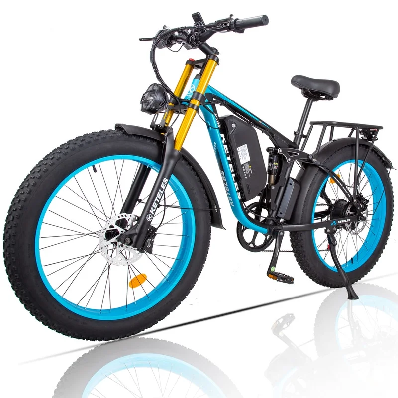 KETELES Electric Bike for Adults 26" Fat Tire Electric Commuter Bicycle 2000W Mountain Bicycle Beach Snow Bike Ebike E-bike with 48V 23AH Removable Battery - Curated Treasures Market