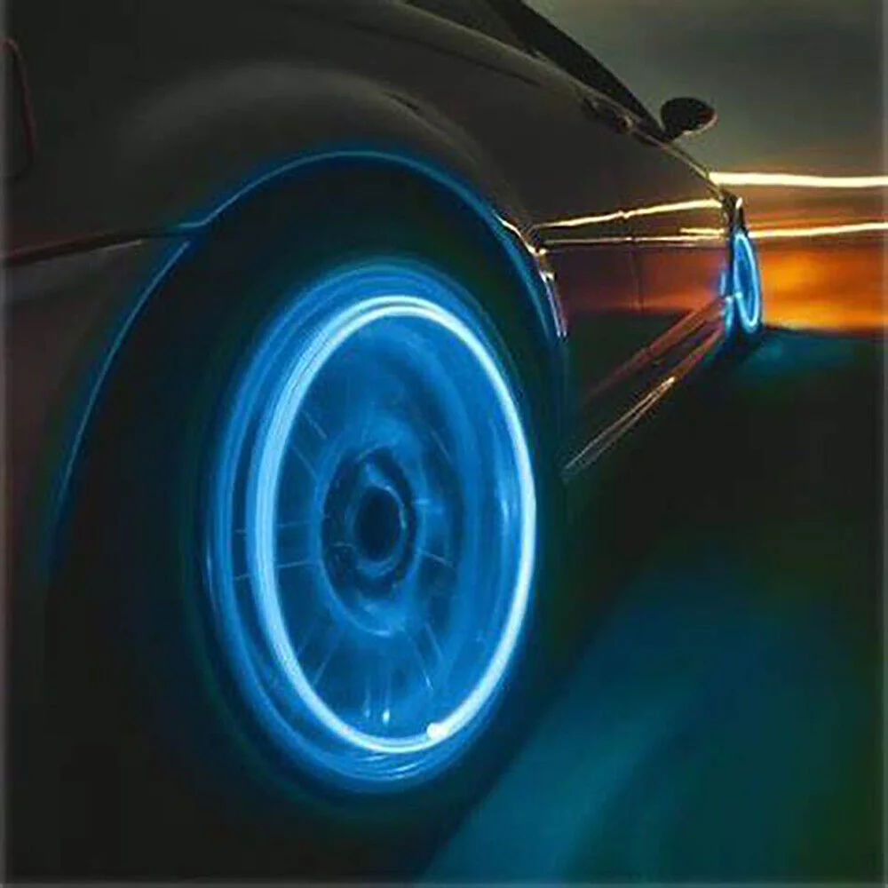 4Pcs 17.5'' Double Row LED Wheel Lights RGB Ring Rim Lamp Fit Car Truck Bluetooth