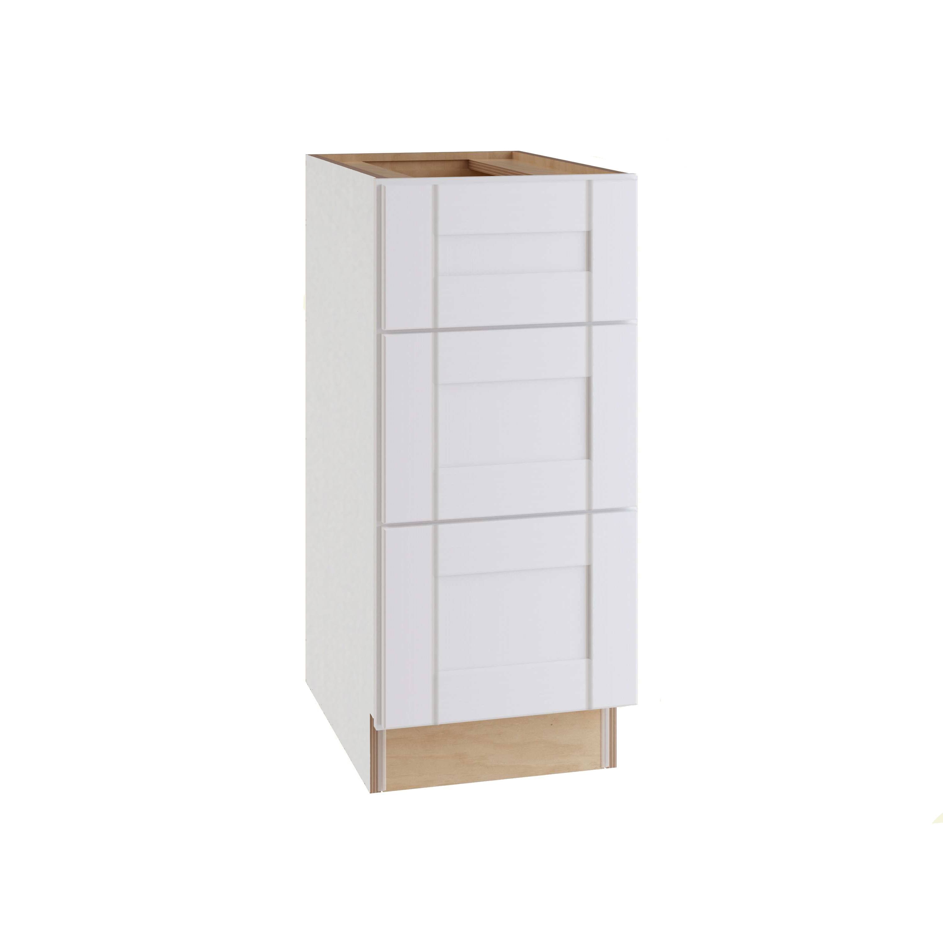 Contractor Express Cabinets Vesper White Shaker Assembled Plywood 18 in. x 34.5 in. x 24 in. Base Drawer Kitchen Cabinet with So