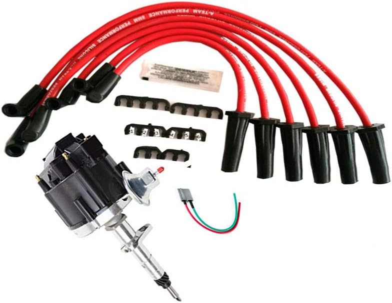 A-Team Performance - HEI Complete Distributor 65K Coil - Compatible with Early Chevrolet Straight 6 41-62 194 216 235 261 68-87 Toyota Land Cruiser FJ40 FJ60 2F 3F One-Wire Installation Blue Cap