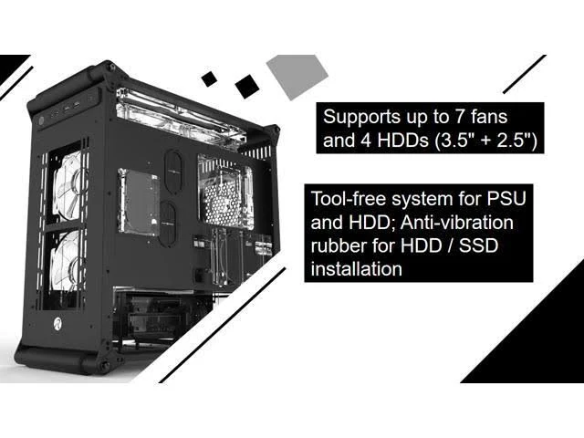 Coeus Elite micro-ATX Gaming Case with Tempered Glass and 1* 12025LED