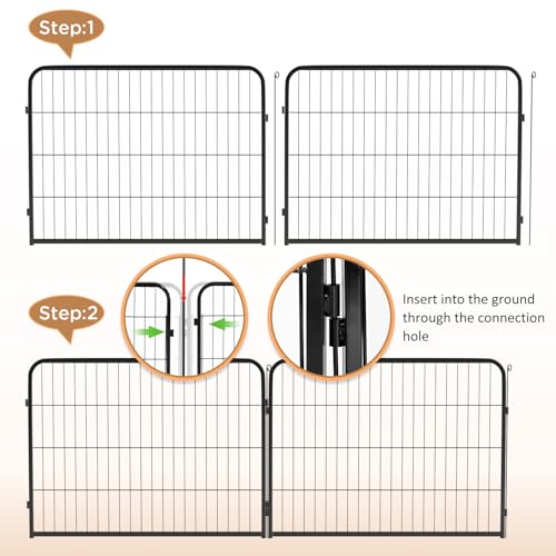 BestPet Dog Playpen Indoor 40 inch 16 Panels Metal Dog Pen Pet Dog Fence Outdoor Exercise Pen with Doors,Pet Puppy Playpen for RV Camping Yard, Black