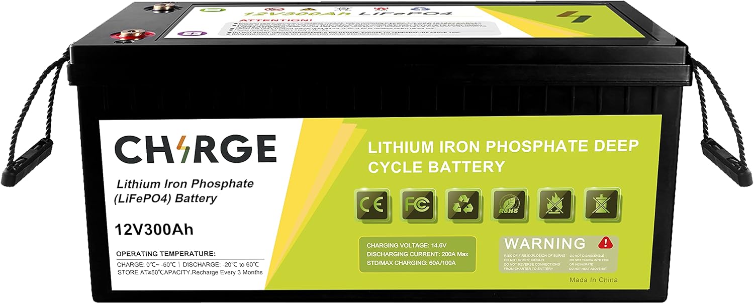 12V 100Ah Lithium Battery, Built-in 100A BMS, Rechargeable Iron Phosphate LiFePO4 Deep Cycles Battery Can Support 1280W Power Output for RV,Home Energy Storage and Off-Grid etc.