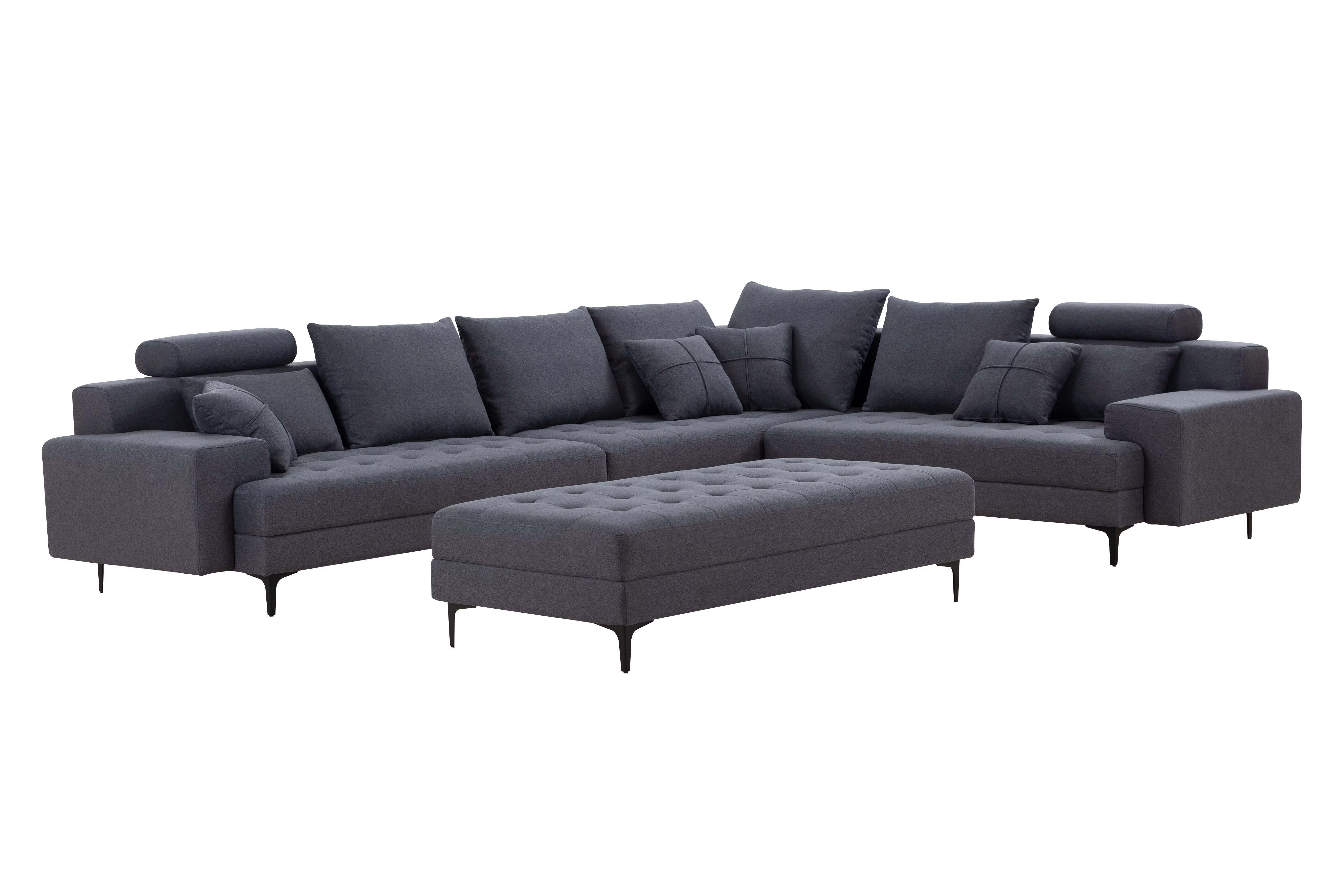 Kevinplus Modular Sectional Sofa Set Oversized U Shaped Couch with Storage Ottoman Convertible Sleeper Sectional Sofa Fabric Modular Couch with Wide Chaise