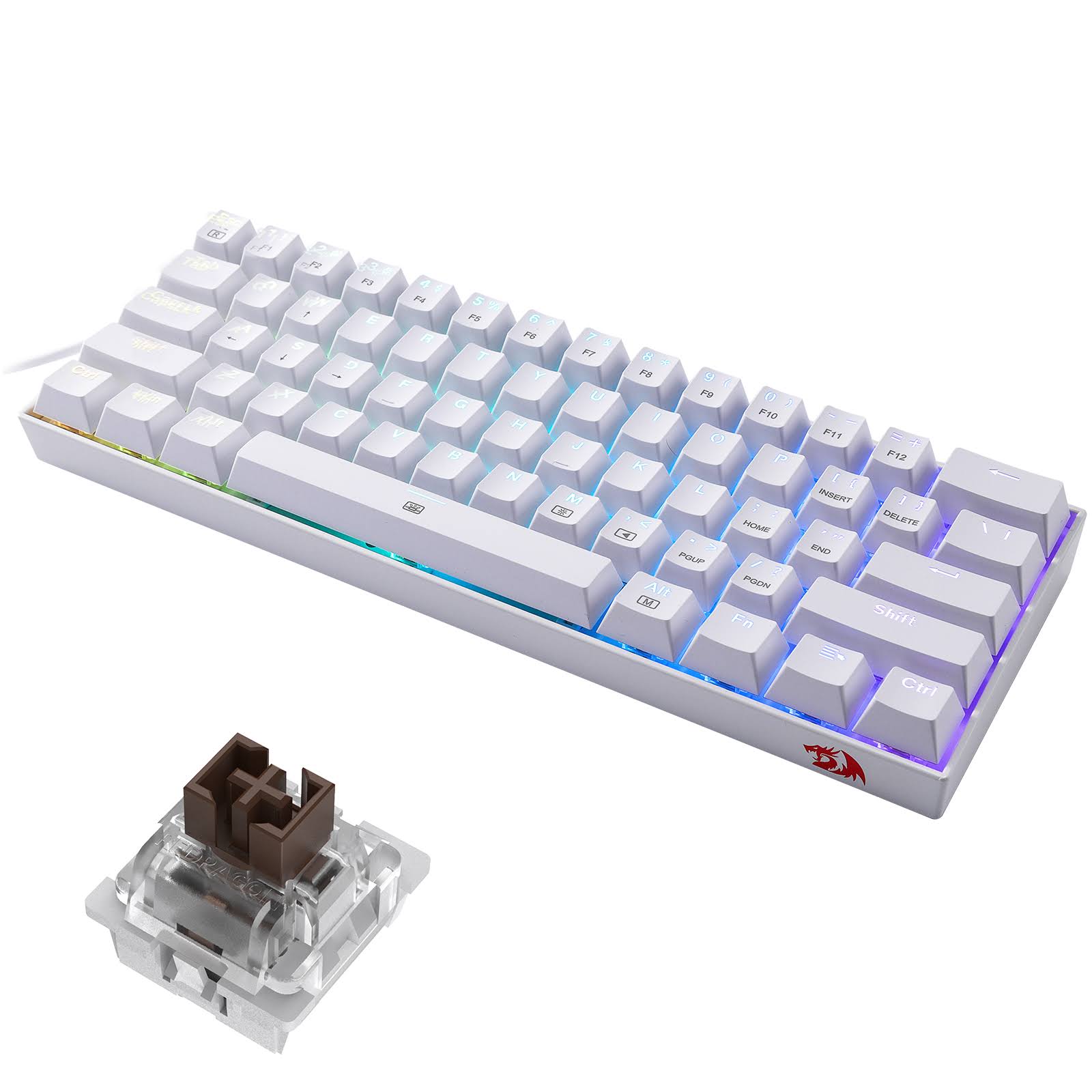 Dragonborn K630 Wired RGB 60% Mechanical Keyboard with Tactile Brown Switch