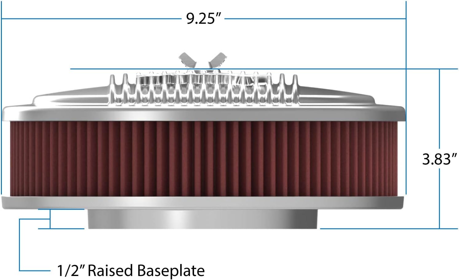 Holley 120-401: Oval Air Cleaner, Finned