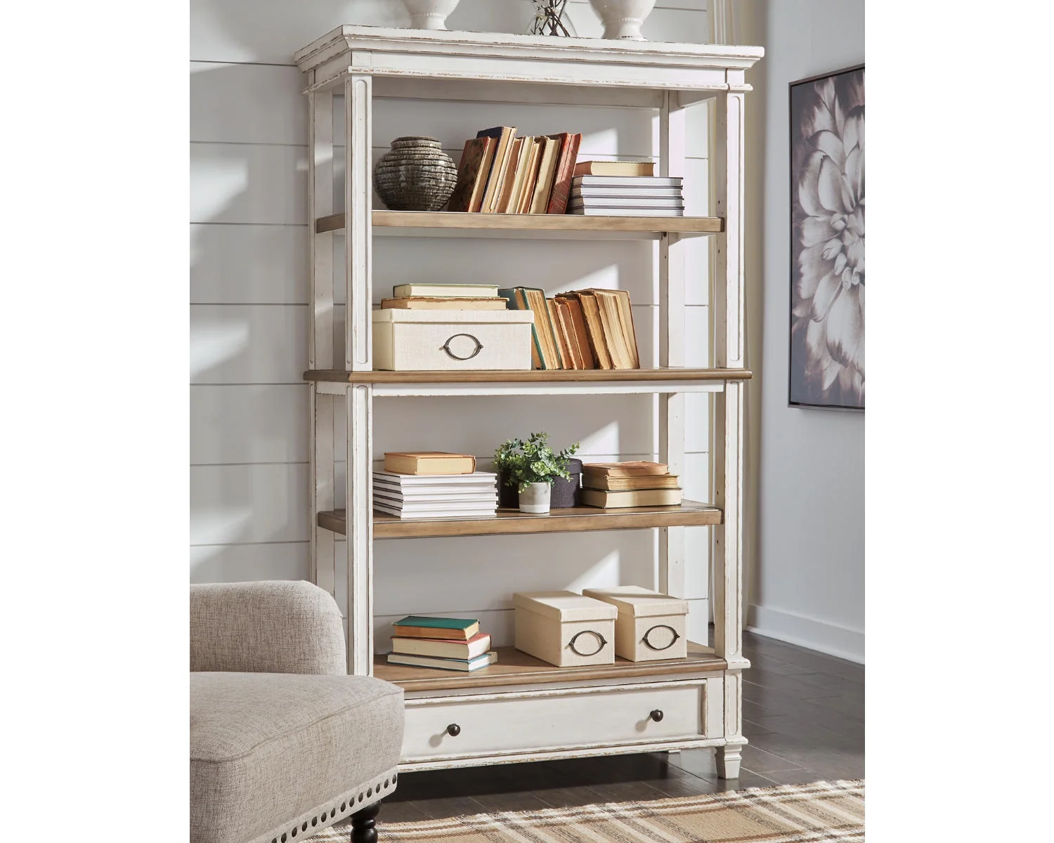 Signature Design by Ashley Casual Realyn 75" Bookcase Brown/White