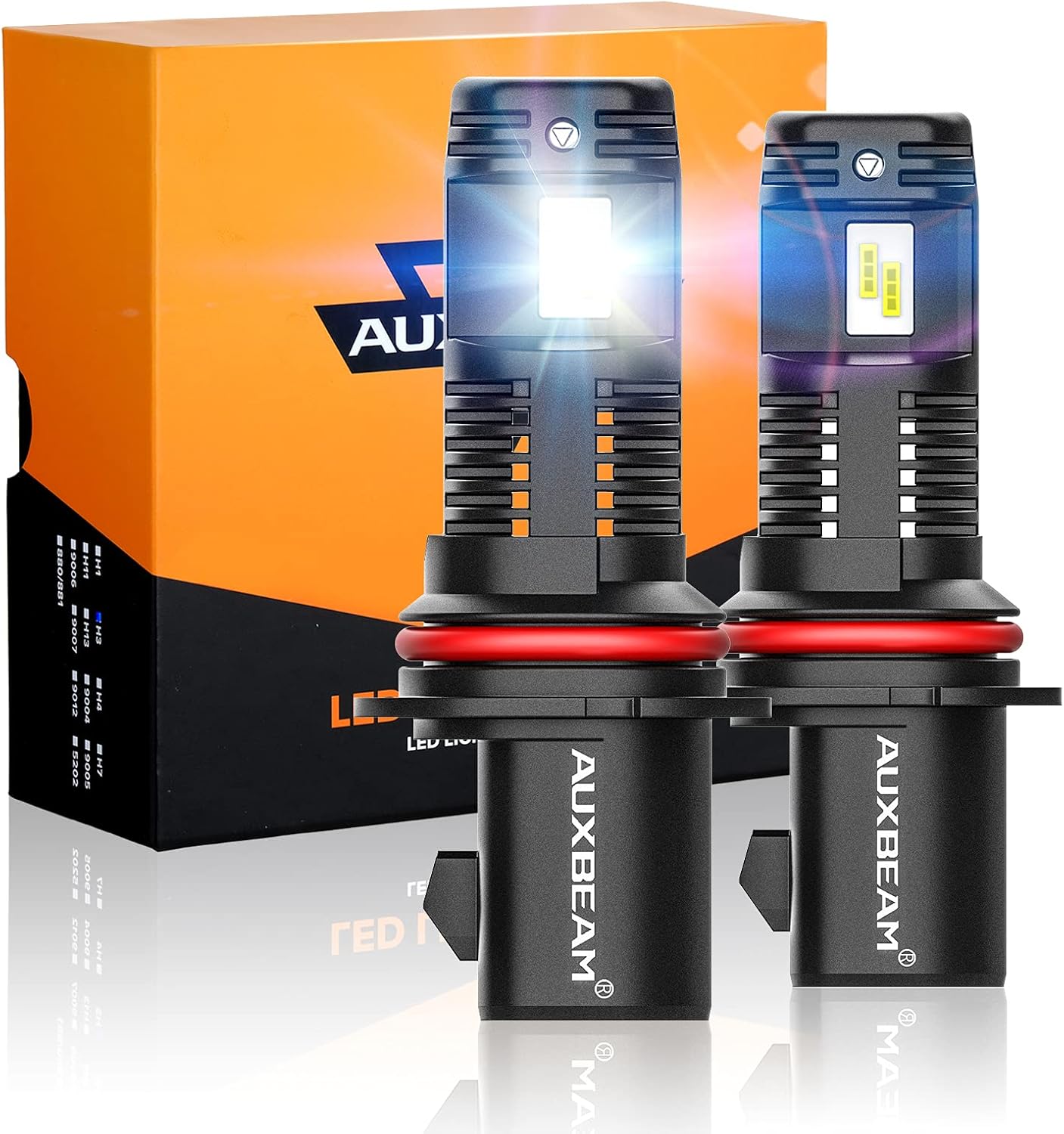 Auxbeam 9007 LED Bulbs Cool White, Wireless 300% Brighter HB5 LED Conversion Kit, Quick Installation Halogen Replacement LED Bulbs, NF-Q10 Series, Pack of 2 Pack of 2