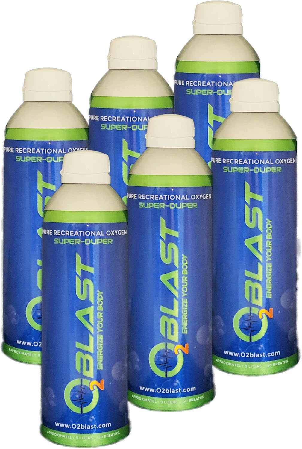 99.7% Pure Oxygen Supplement, Quick Recovery for Exercise, Motion Sickness, Altitude Sickness, Mental Clarity, and Focus. Sanitary Flip Top Cap (9 Liter Portable Oxygen Can - 6 Pack- Natural) Pack of 2