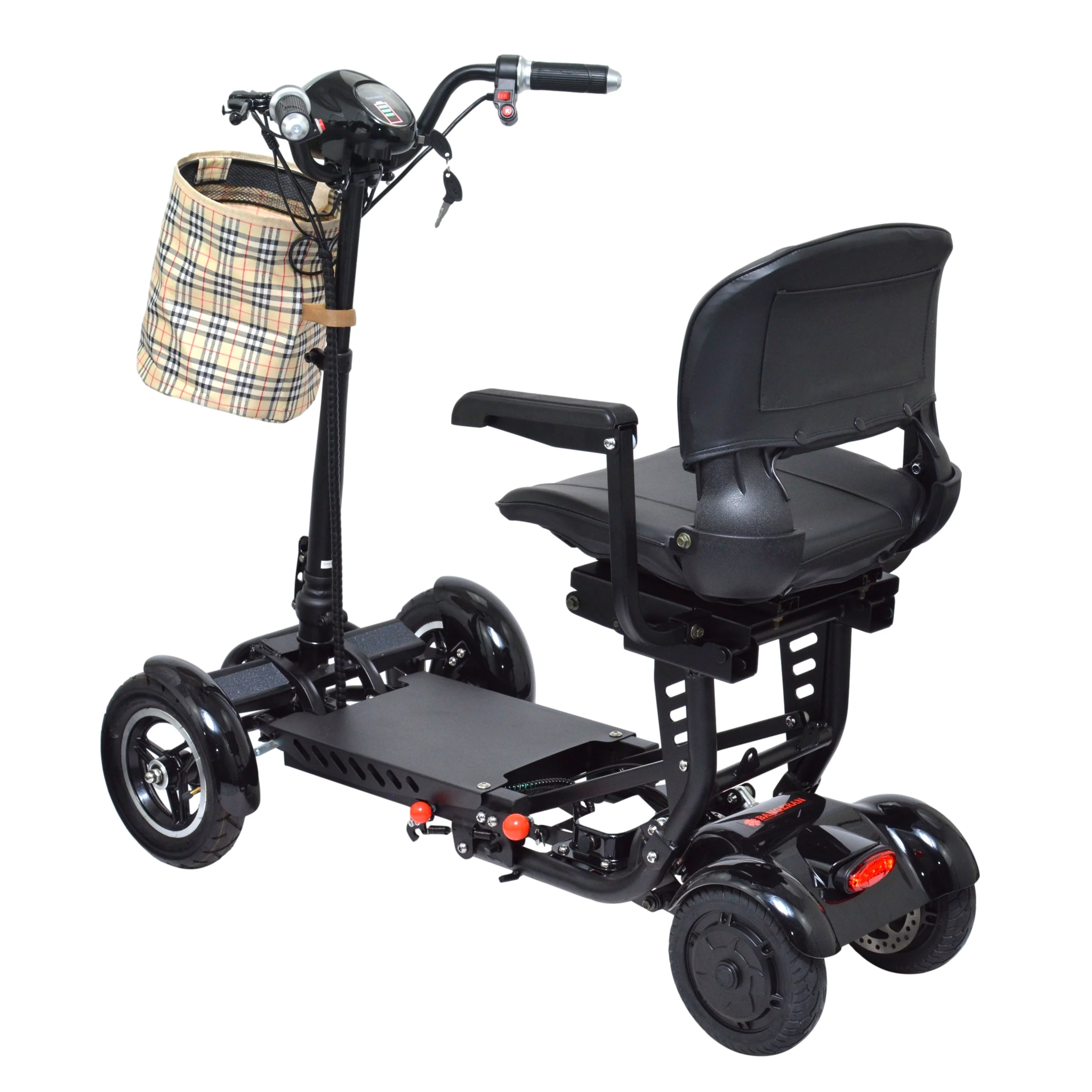 Bangeran Electric Mobility Scooter, 4 Wheel Foldable Portable, Up to 12 Miles - Blue
