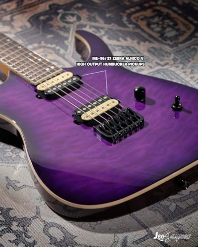 Leo Jaymz Electric Guitar Monsoon Series,Reverse Headstock,Mahogany Body,Roasted Maple Neck,Rosewood Fretboard,Locking Tuners,Rounded End Frets,AlnicoV Pickups,Fixed Bridge (Blue Flame)