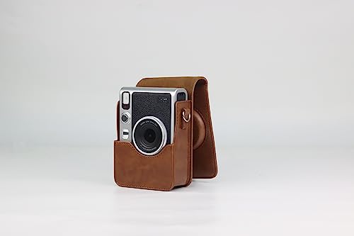 Fujifilm Instax Mini EVO Hybrid Brown Instant Camera | Fuji Instax Mini Twin Pack Instant Film | 32GB microSD | Camera Case - Bundle
