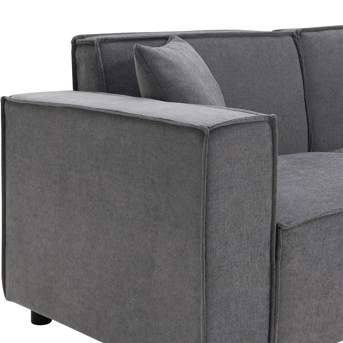 SENTERN 97*74" Modern Minimalist Style Sectional Sofa,L-shaped Couch Set with 2 Free pillows,5-seat Chenille Fabric Couch with Chaise Lounge for Living Room