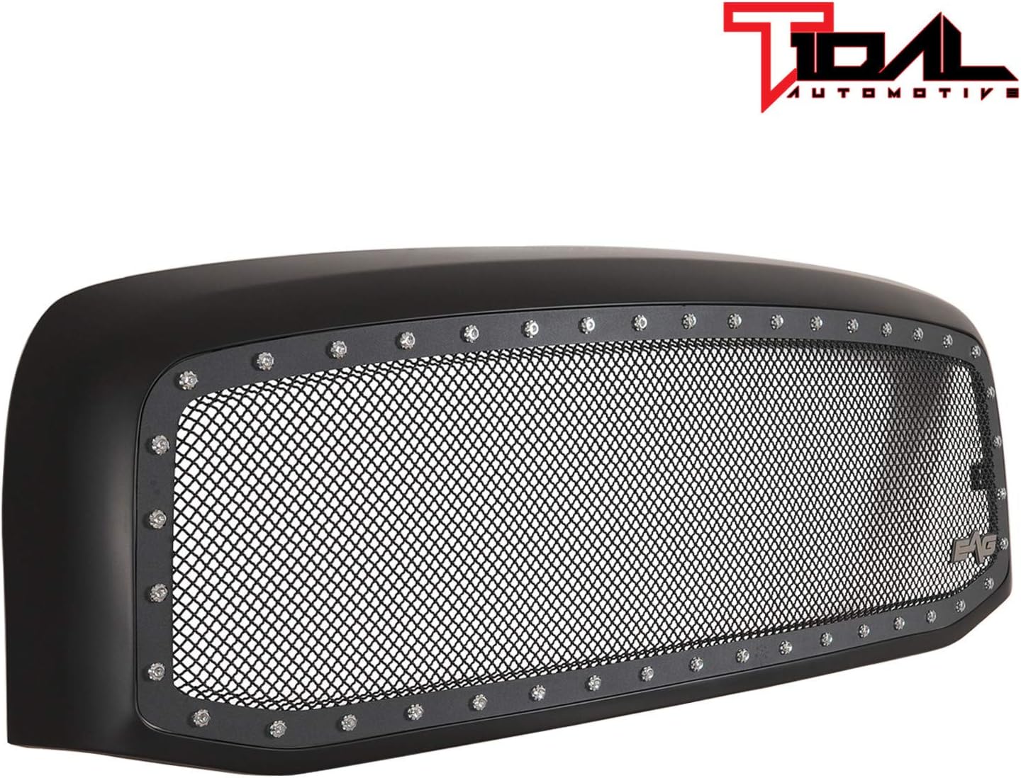Tidal Rivet Black Steel Mesh Replacement Grille Fit for 06-08 Ram 1500/07-09 Ram 2500 3500 Grille