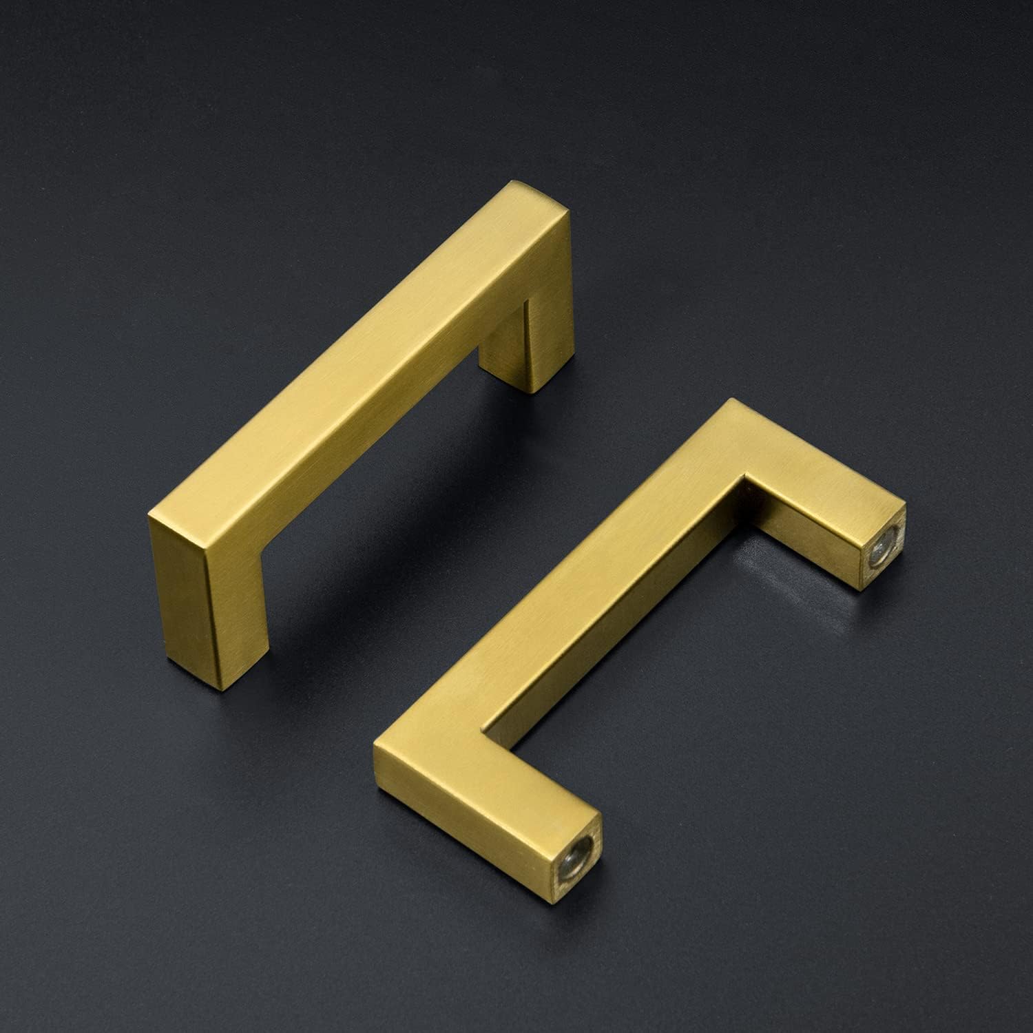 Ravinte 30 Pack Gold Cabinet Pulls 3 Inch Brusehed Brass Kitchen Cabinet Handles Gold Square Kitchen Hardware for Cabinet