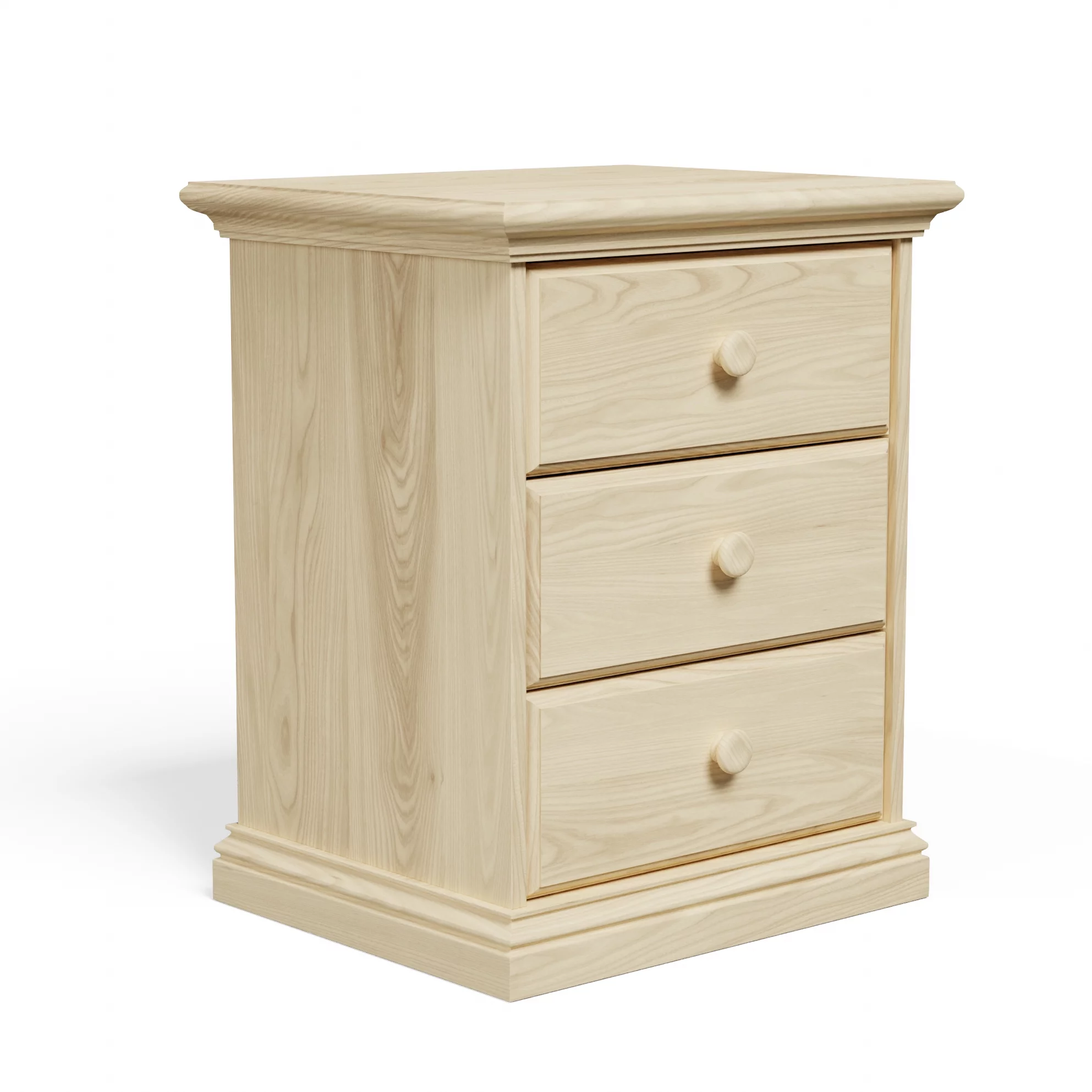 3 Drawers Arizona Nightstand Solid Pine Wood Fully Assembled Wooden Bedside Table - Curated Treasures Market