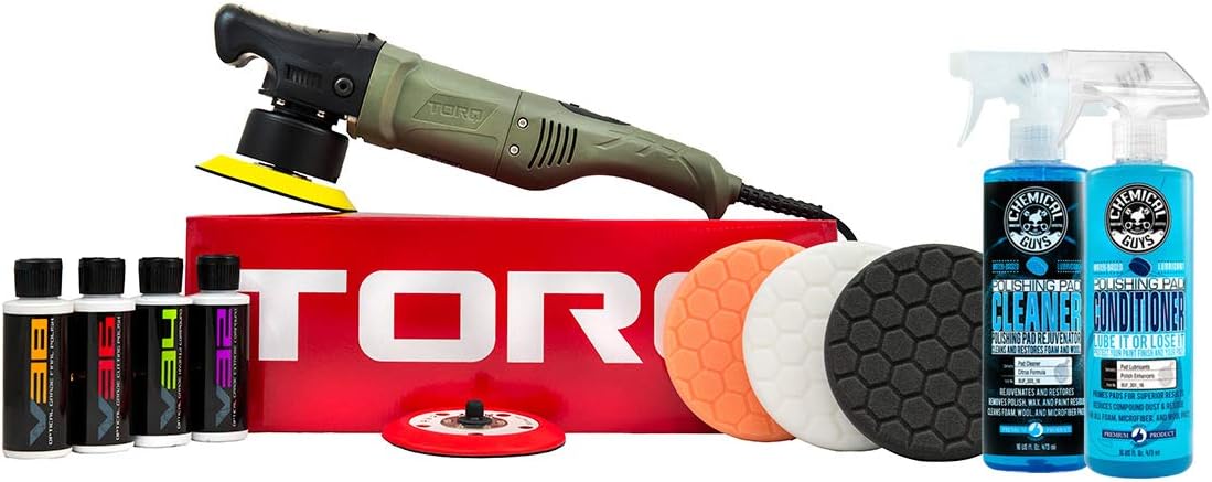 Chemical Guys BUF501X 10FX Random Orbital Polisher Kit, Polisher + 9 Items
