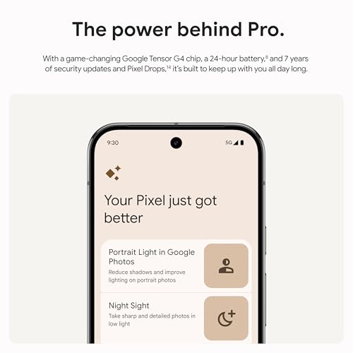 Google Pixel 9 Pro - Unlocked Android Smartphone with Gemini, Triple Rear Camera System, 24-Hour Battery, and 6.3" Super Actua Display - Obsidian - 128 GB