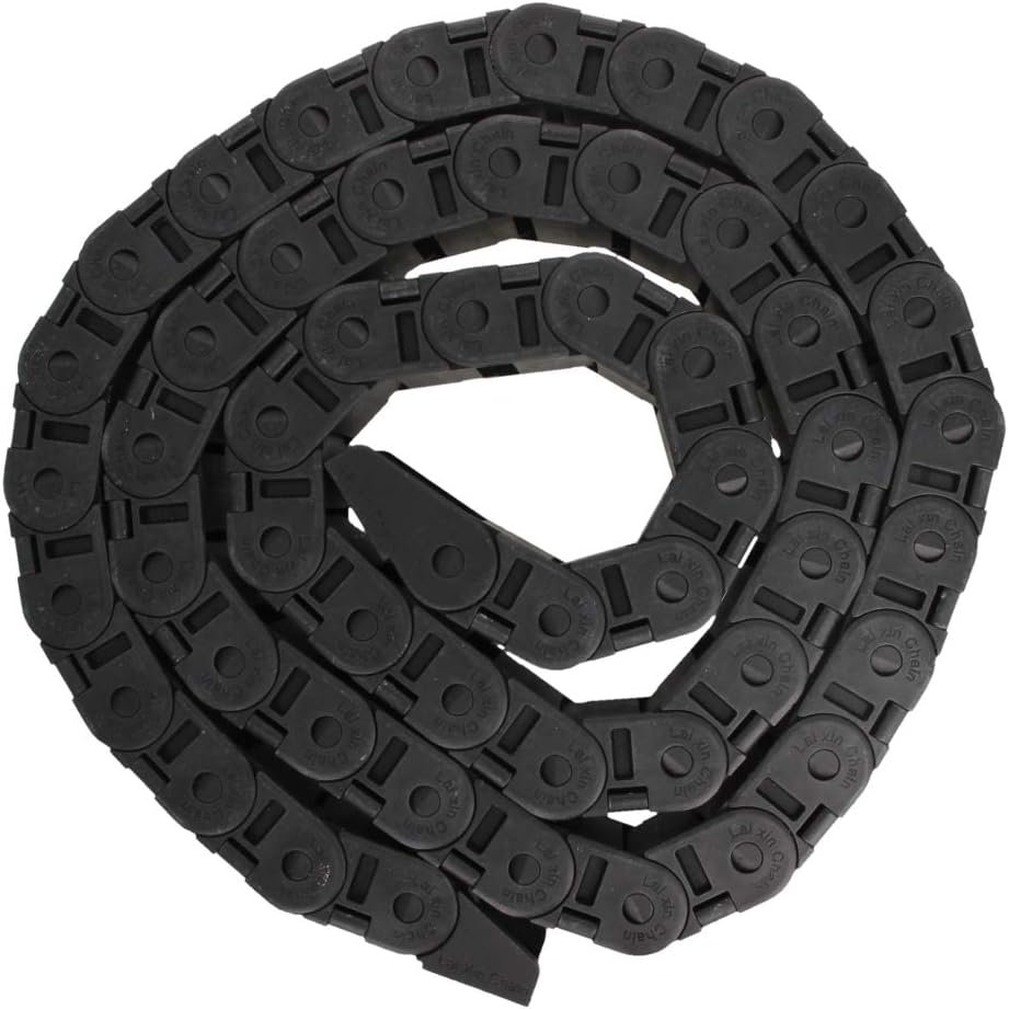 Fielect Drag Chain Cable Carrier Open Type with End Connectors R100 35X100mm 1 Meter Plastic for Electrical CNC Router Machines Black 1Pcs