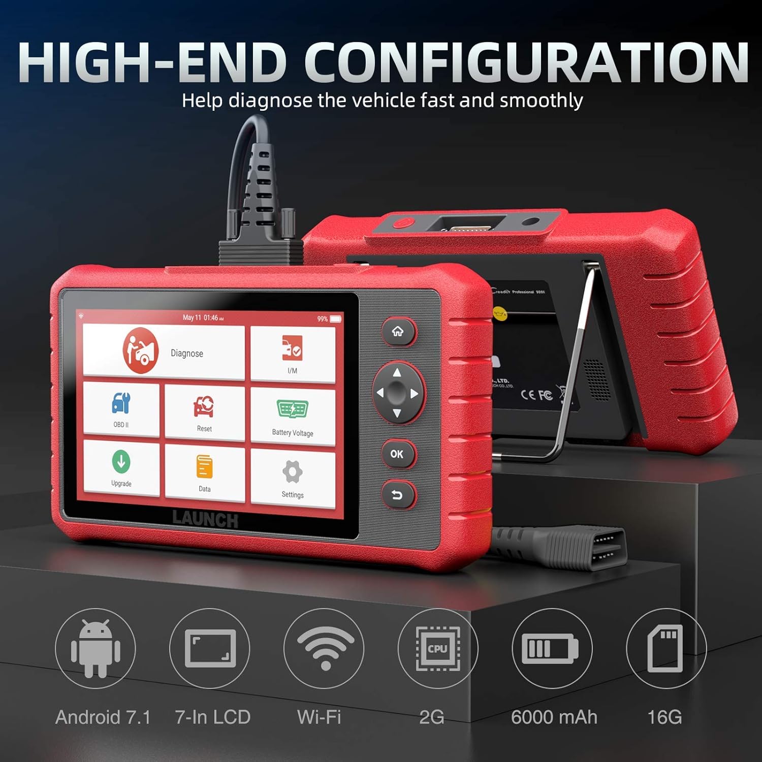 LAUNCH OBD2 Scanner CRP909X, 2022 New OE-Level Full System Scan Tool, 26 Reset Services Car Diagnostic Scanner, ABS Bleeding Injector Coding IMMO, Auto VIN, One-Click Free Update, TPMS Tool as Gift