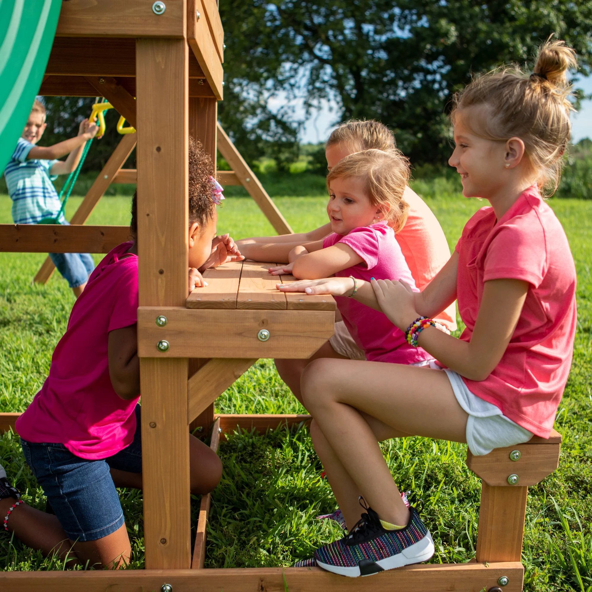 Backyard Discovery Belmont All Cedar Wood Playset Swing Set