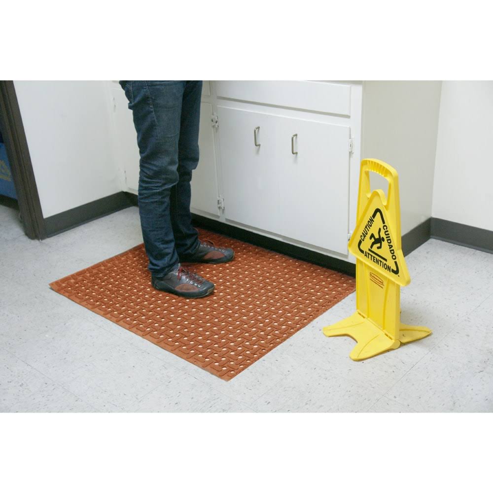 Rubber-Cal Paw-Grip Red 34 in. x 7 ft. Nitrile Non-Slip Rubber Mat