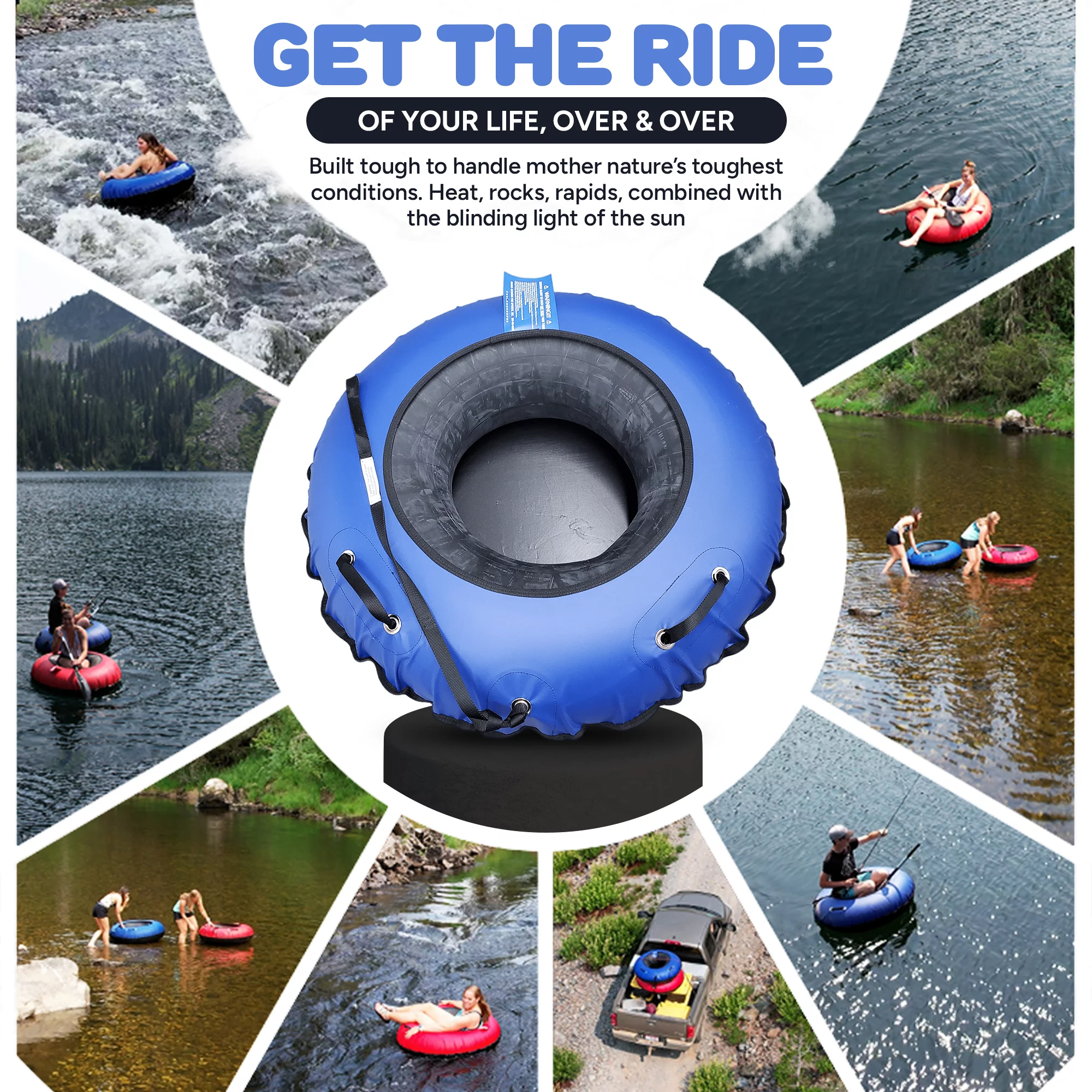 SUPER TUBE | River Tubes for Floating Heavy Duty for Adults and Kids | River Raft Float Inner Tube | Made in USA | Inflatable Water Tubes for Floating